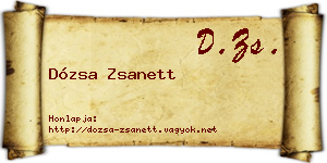 Dózsa Zsanett névjegykártya